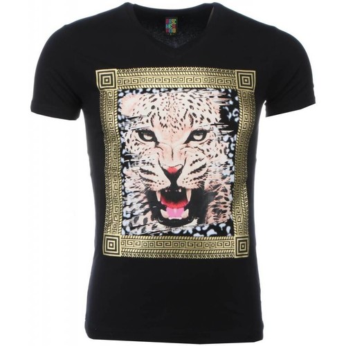 textil Herr T-shirts Local Fanatic Tryck Tiger Svart