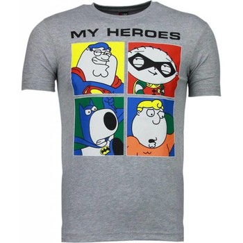 textil Herr T-shirts Local Fanatic Super Family My Heroes Grå