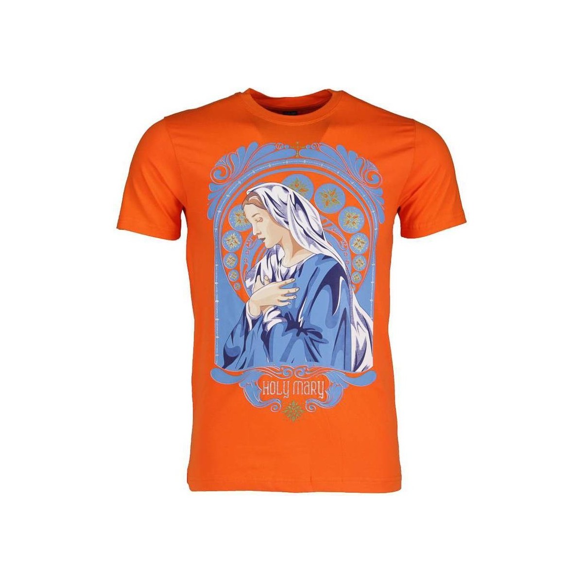 textil Herr T-shirts Local Fanatic Holy Mary Print Apelsin Orange