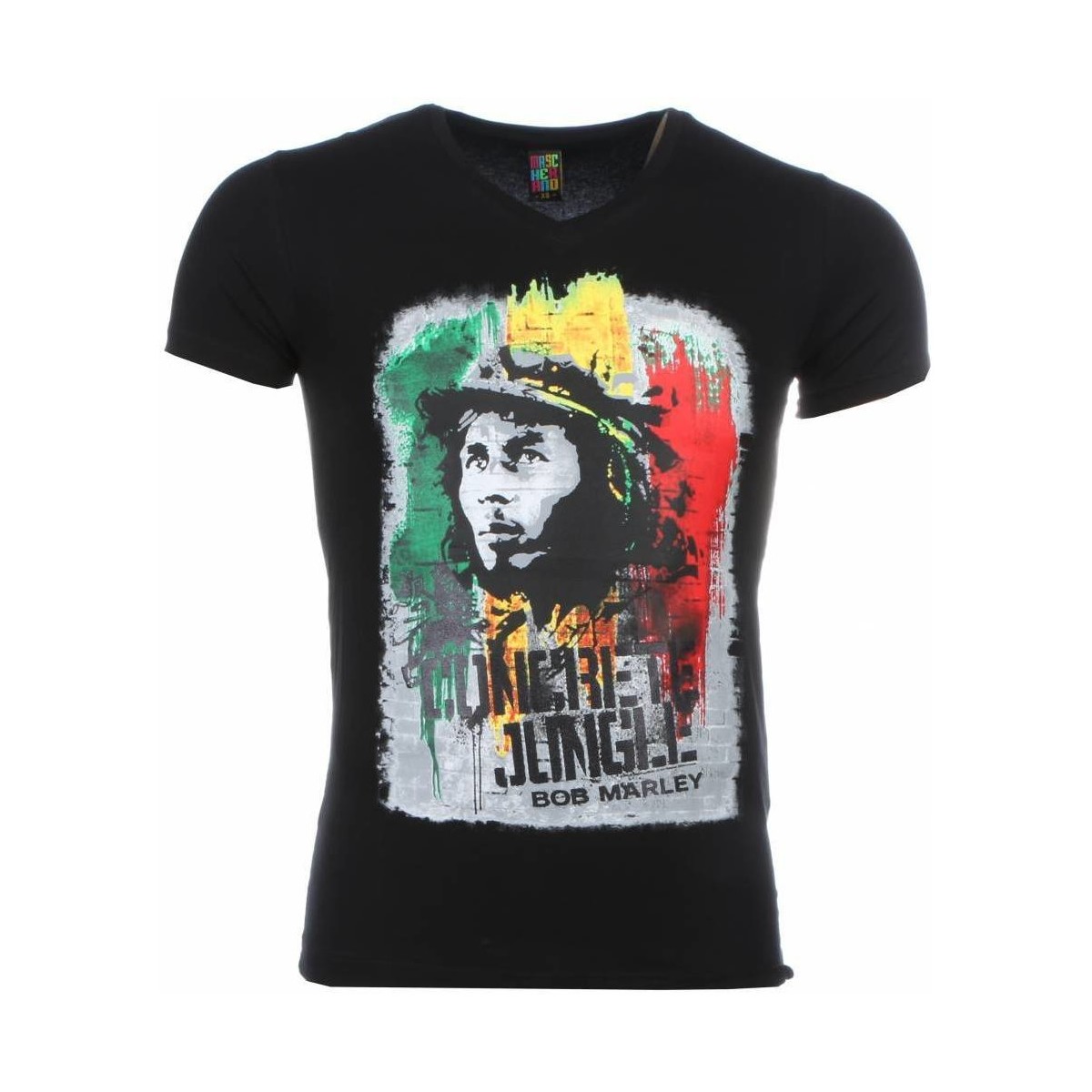 textil Herr T-shirts Local Fanatic Bob Marley Concrete Jungle Svart