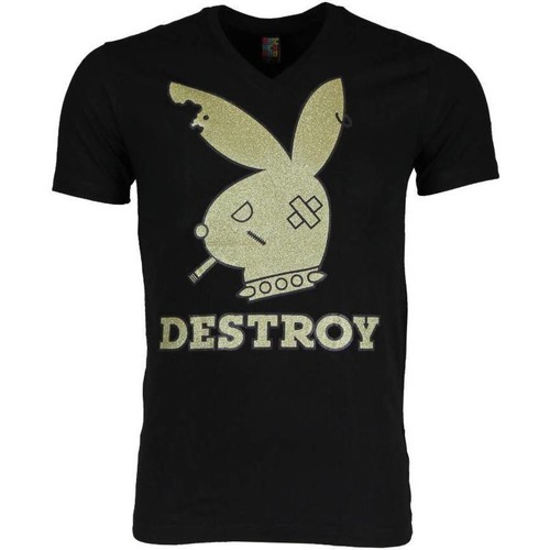 textil Herr T-shirts Local Fanatic Bunny Destroy Svart