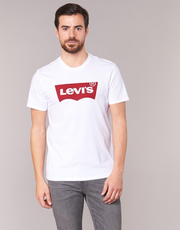 textil Herr Långärmade T-shirts Levi's GRAPHIC SET-IN Vit