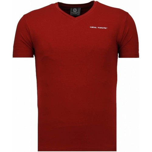 textil Herr T-shirts Local Fanatic Exclusieve V Neck Röd