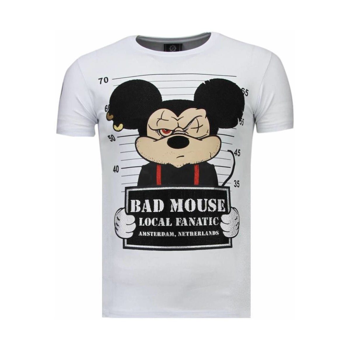 textil Herr T-shirts Local Fanatic State Prison Bad Mouse Rhinestone Vit