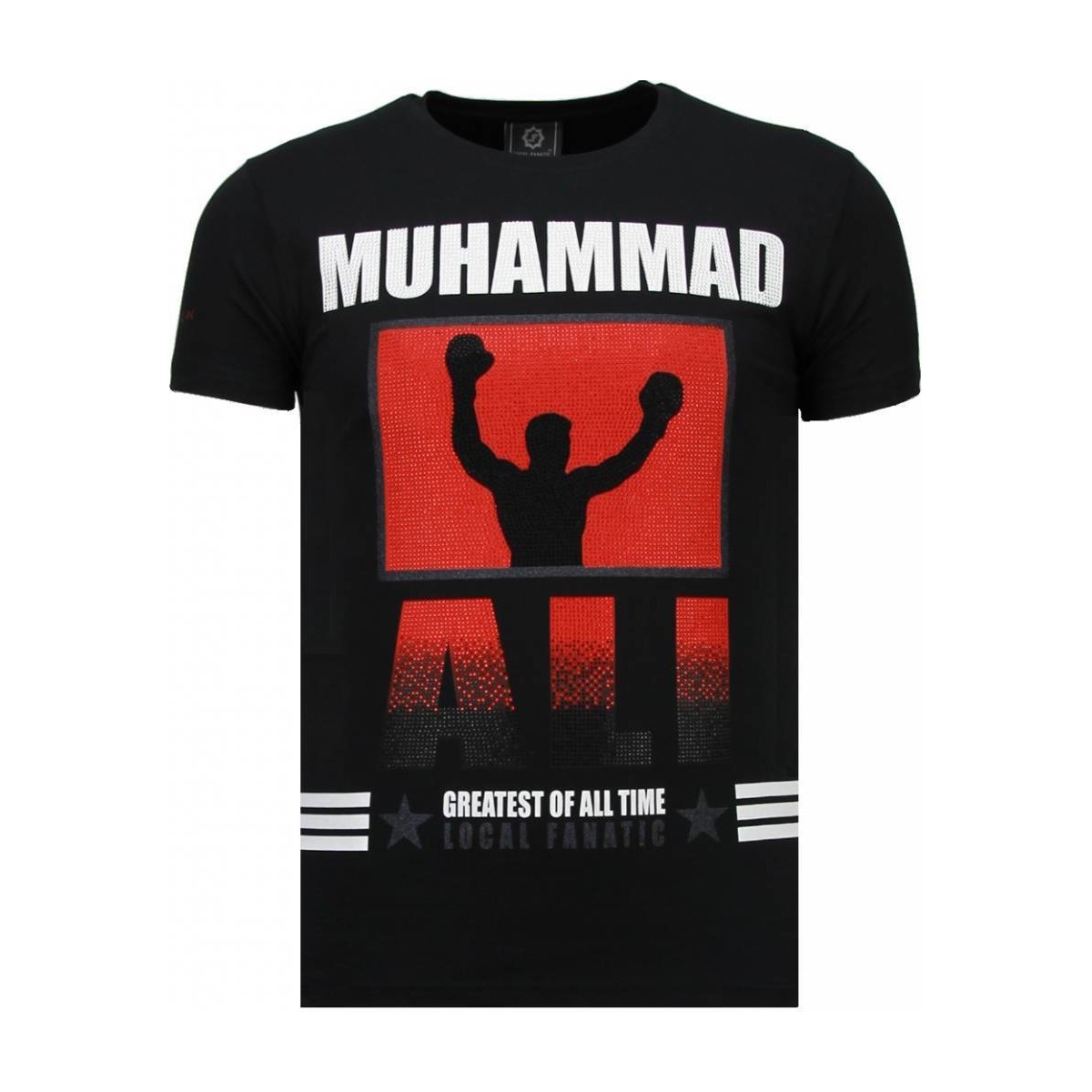 textil Herr T-shirts Local Fanatic Muhammad Ali Rhinestone Svart