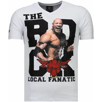 textil Herr T-shirts Local Fanatic The Rock Rhinestone Vit