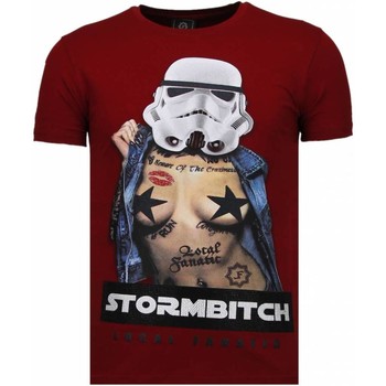 textil Herr T-shirts Local Fanatic Stormbitch Rhinestone Röd