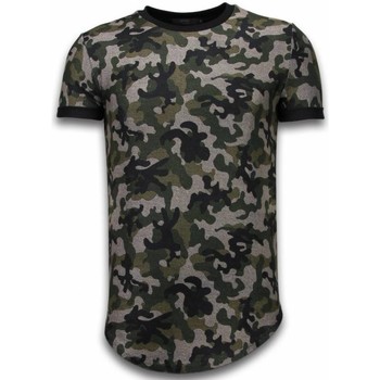 textil Herr T-shirts Justing Camouflaged Fashionable Long Fit Grön