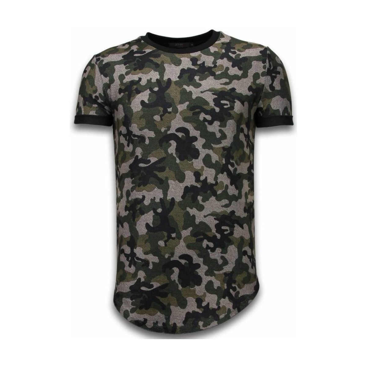 textil Herr T-shirts Justing Camouflaged Fashionable Long Fit Grön