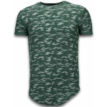 textil Herr T-shirts Justing Camouflage Long Fit Army Grön