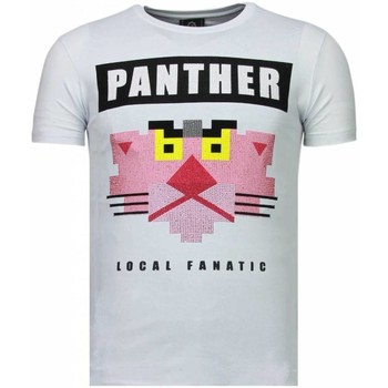 textil Herr T-shirts Local Fanatic Panther For A Cougar Rhinestone Vit