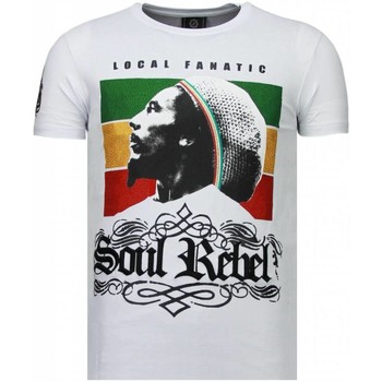 textil Herr T-shirts Local Fanatic Soul Rebel Bob Rhinestone Vit