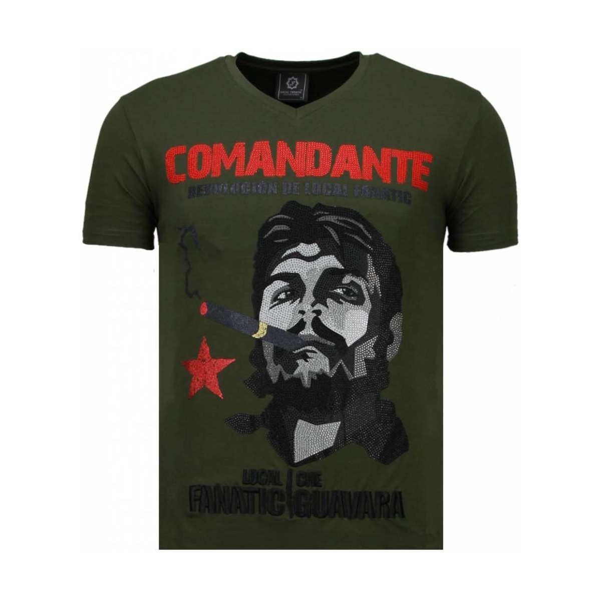 textil Herr T-shirts Local Fanatic Che Guevara Codante Rhinestone Grön