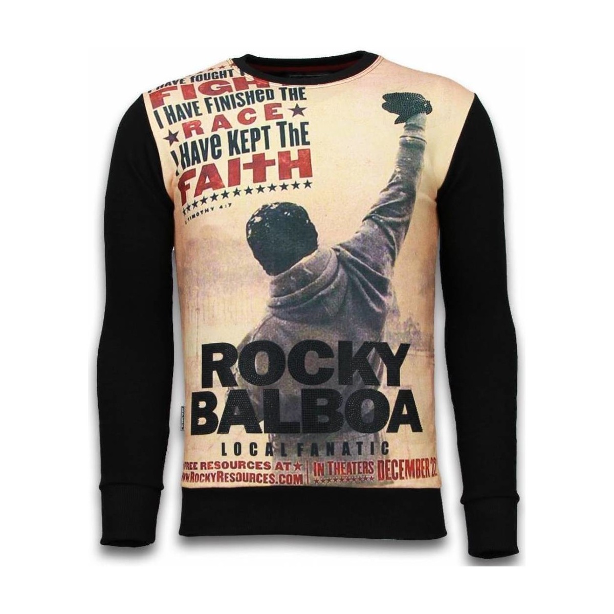 textil Herr Sweatshirts Local Fanatic Rocky Balboa Faith Svart