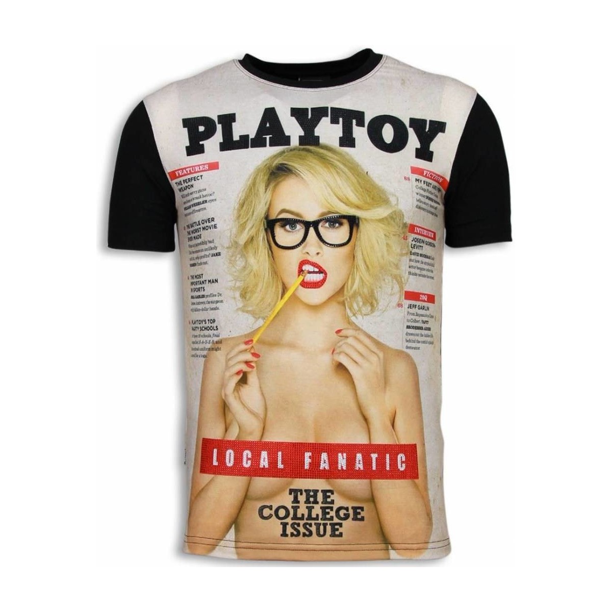 textil Herr T-shirts Local Fanatic Playtoy The College Issue Svart