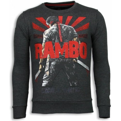 textil Herr Sweatshirts Local Fanatic Rambo Rhinestone Stenkol Grå