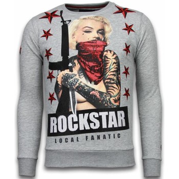textil Herr Sweatshirts Local Fanatic Marilyn Rockstar Rhinestone Grå