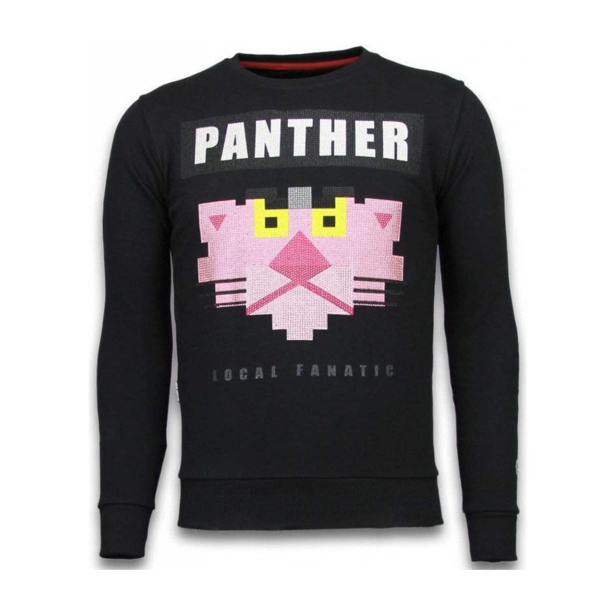 textil Herr Sweatshirts Local Fanatic Pink Panther Rhinestone Svart