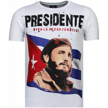 textil Herr T-shirts Local Fanatic Presidente Rhinestone Vit