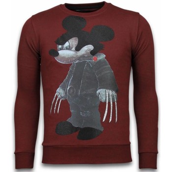 textil Herr Sweatshirts Local Fanatic Bad Mouse Smoking Rhinestone Röd