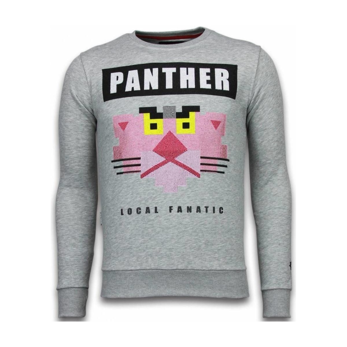 textil Herr Sweatshirts Local Fanatic Pink Panther Rhinestone Grå