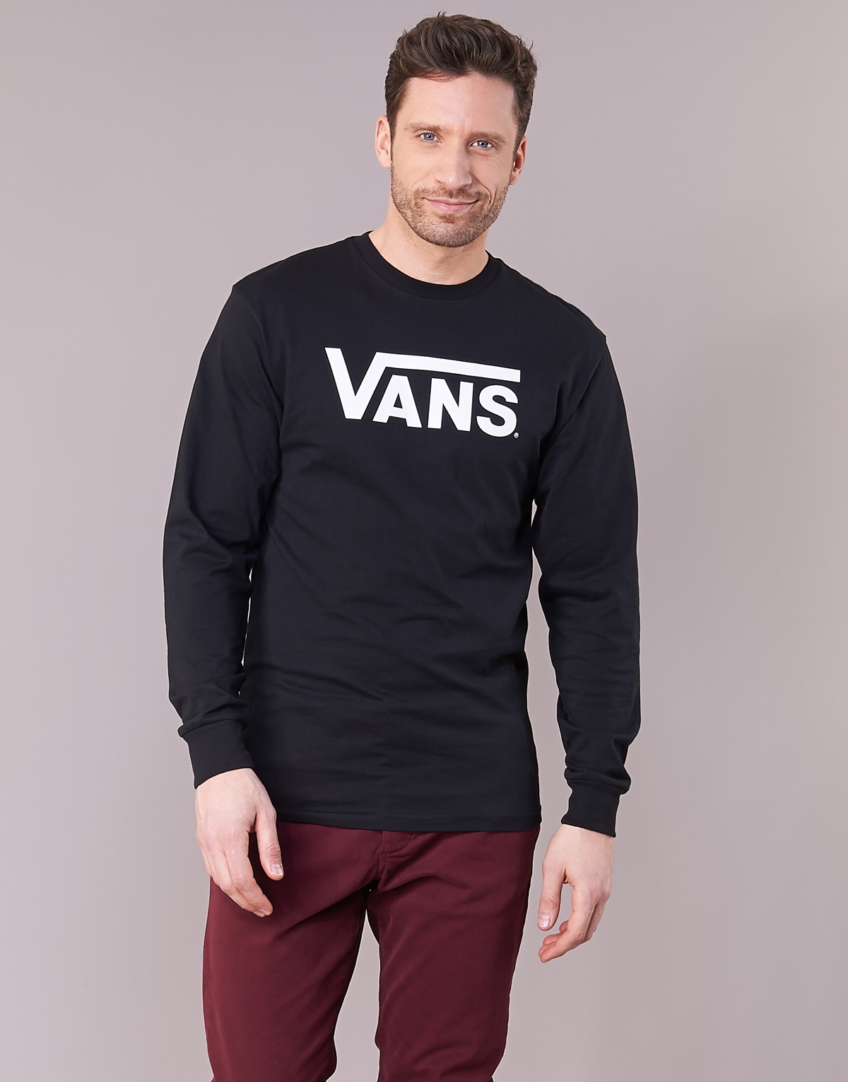 textil Herr Långärmade T-shirts Vans VANS CLASSIC Svart