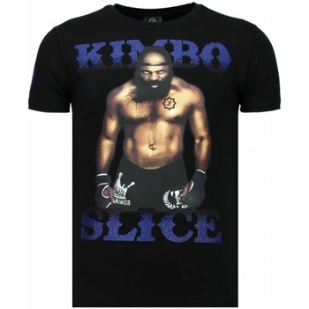 textil Herr T-shirts Local Fanatic Kimbo Slice Rhinestone Svart