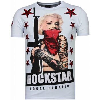 textil Herr T-shirts Local Fanatic Marilyn Rockstar Rhinestone Vit