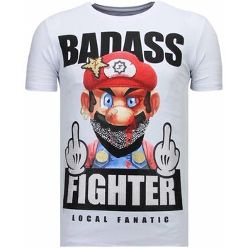 textil Herr T-shirts Local Fanatic Fight Club Mario B W Vit
