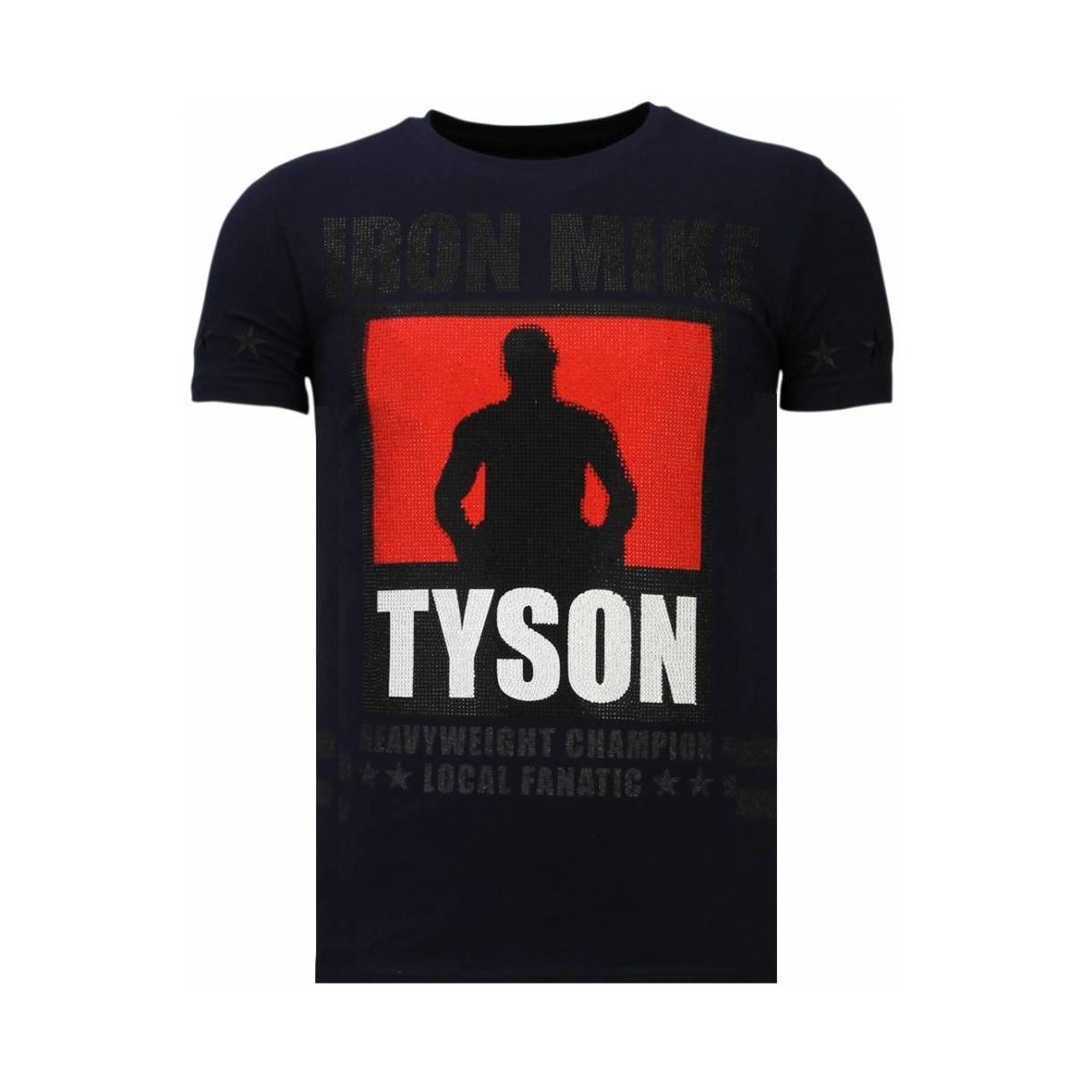 textil Herr T-shirts Local Fanatic Iron Mike Tyson Rhinestone Blå