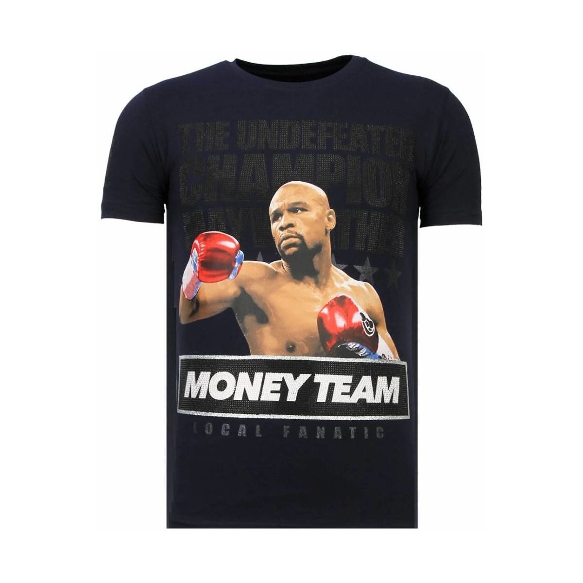 textil Herr T-shirts Local Fanatic Money Team Champ Rhinestone N Blå