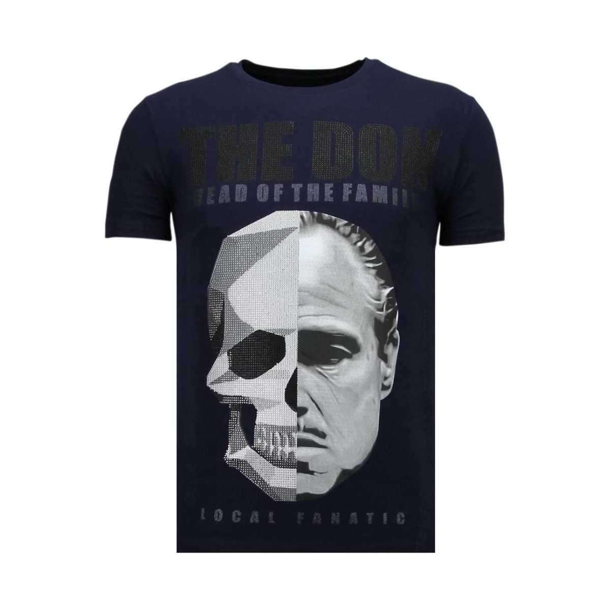 textil Herr T-shirts Local Fanatic The Don Skull Rhinestone N Blå