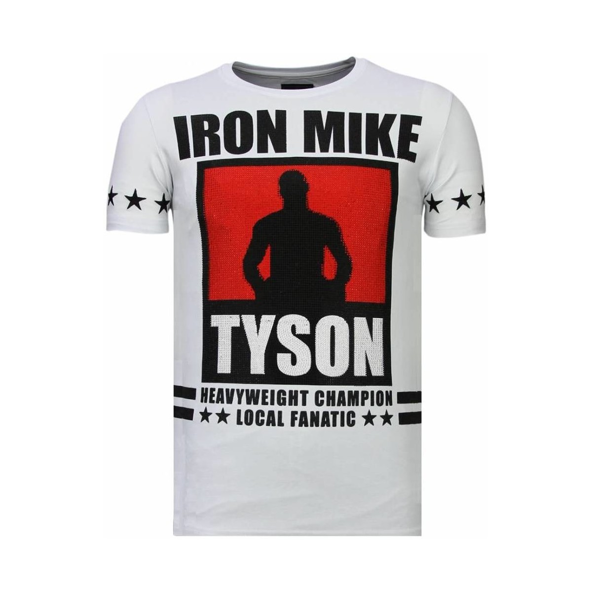 textil Herr T-shirts Local Fanatic Iron Mike Tyson Rhinestone W Vit