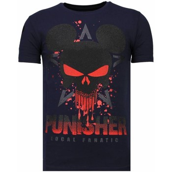 textil Herr T-shirts Local Fanatic Punisher Mickey Rhinestone N Blå