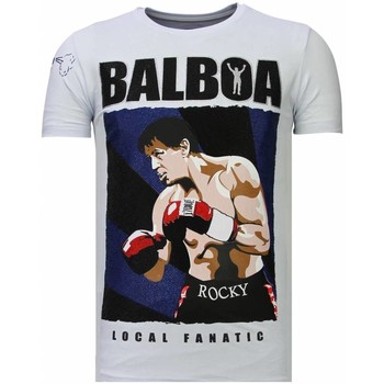textil Herr T-shirts Local Fanatic Balboa Rocky Rhinestone W Vit