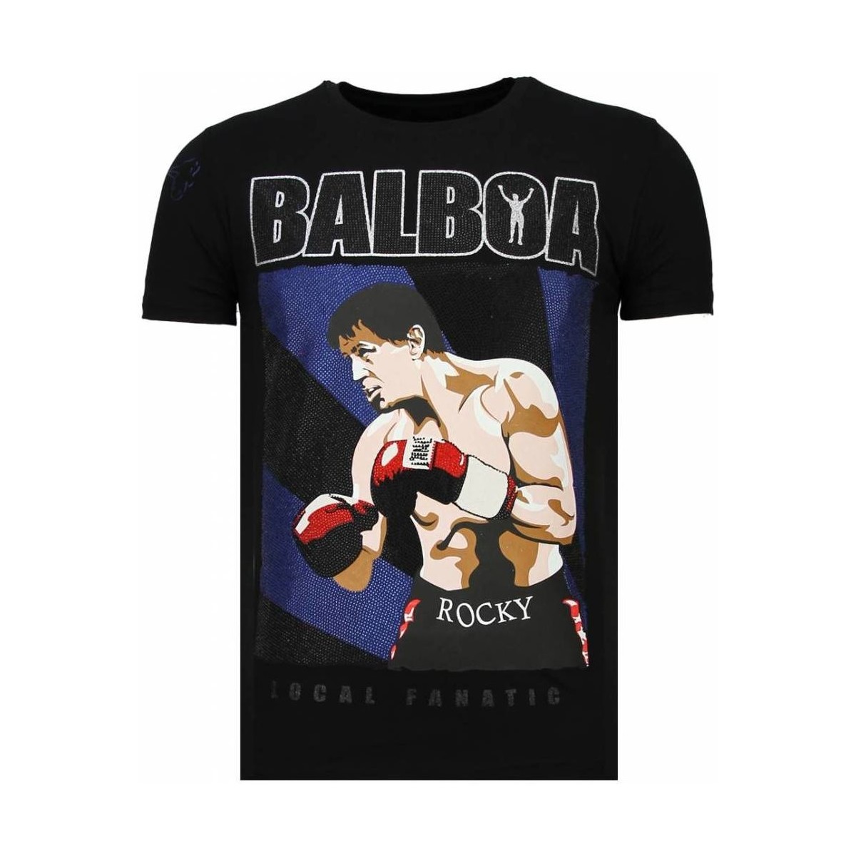 textil Herr T-shirts Local Fanatic Balboa Rocky Rhinestone Z Svart