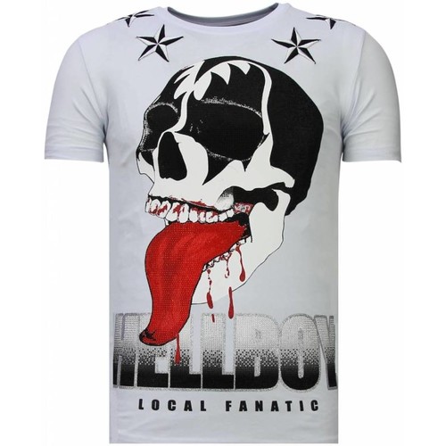 textil Herr T-shirts Local Fanatic Hellboy Rhinestone W Vit