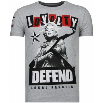 textil Herr T-shirts Local Fanatic Loyalty Marilyn Rhinestone G Grå