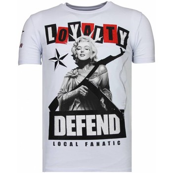 textil Herr T-shirts Local Fanatic Loyalty Marilyn Rhinestone V Vit