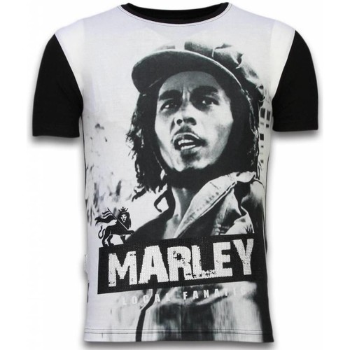 textil Herr T-shirts Local Fanatic Bob Marley Black And White Z Svart