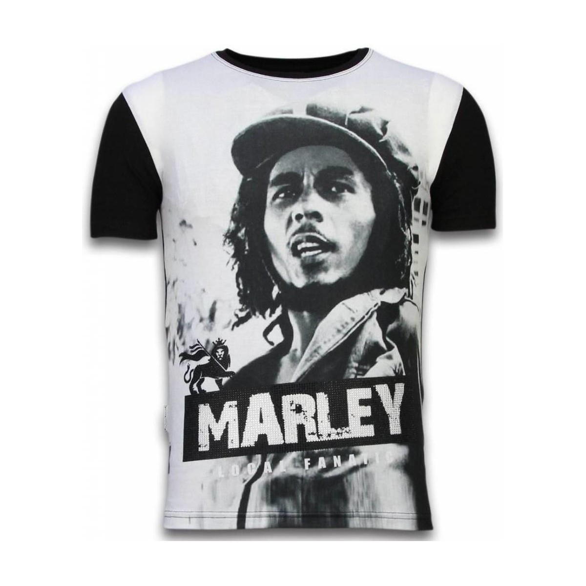 textil Herr T-shirts Local Fanatic Bob Marley Black And White Z Svart
