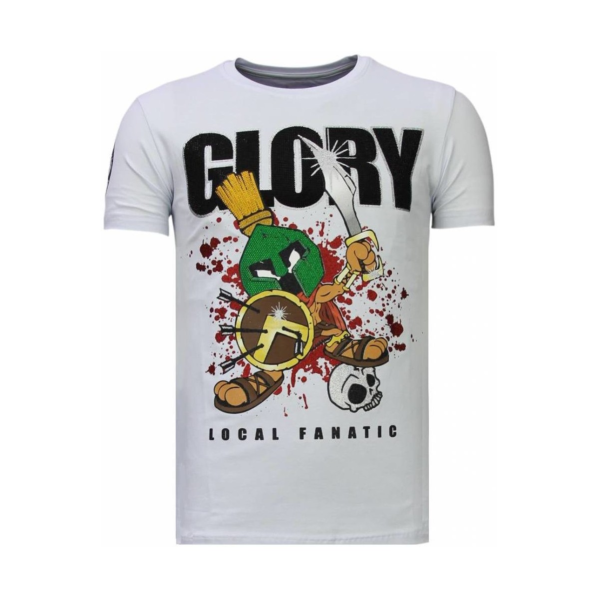 textil Herr T-shirts Local Fanatic Glory Martial Rhinestone W Vit