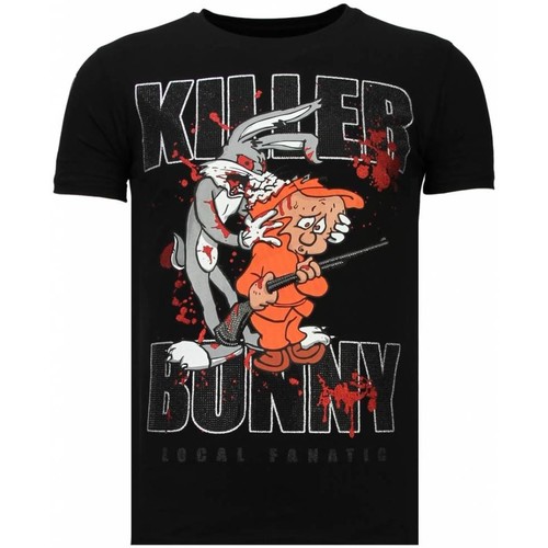textil Herr T-shirts Local Fanatic Killer Bunny Rhinestone Z Svart