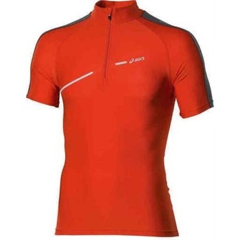 textil Herr T-shirts & Pikétröjor Asics 1/2 ZIP TOP FW12 421016-0540 Orange