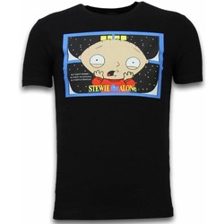 textil Herr T-shirts Local Fanatic Stewie Home Alone Svart